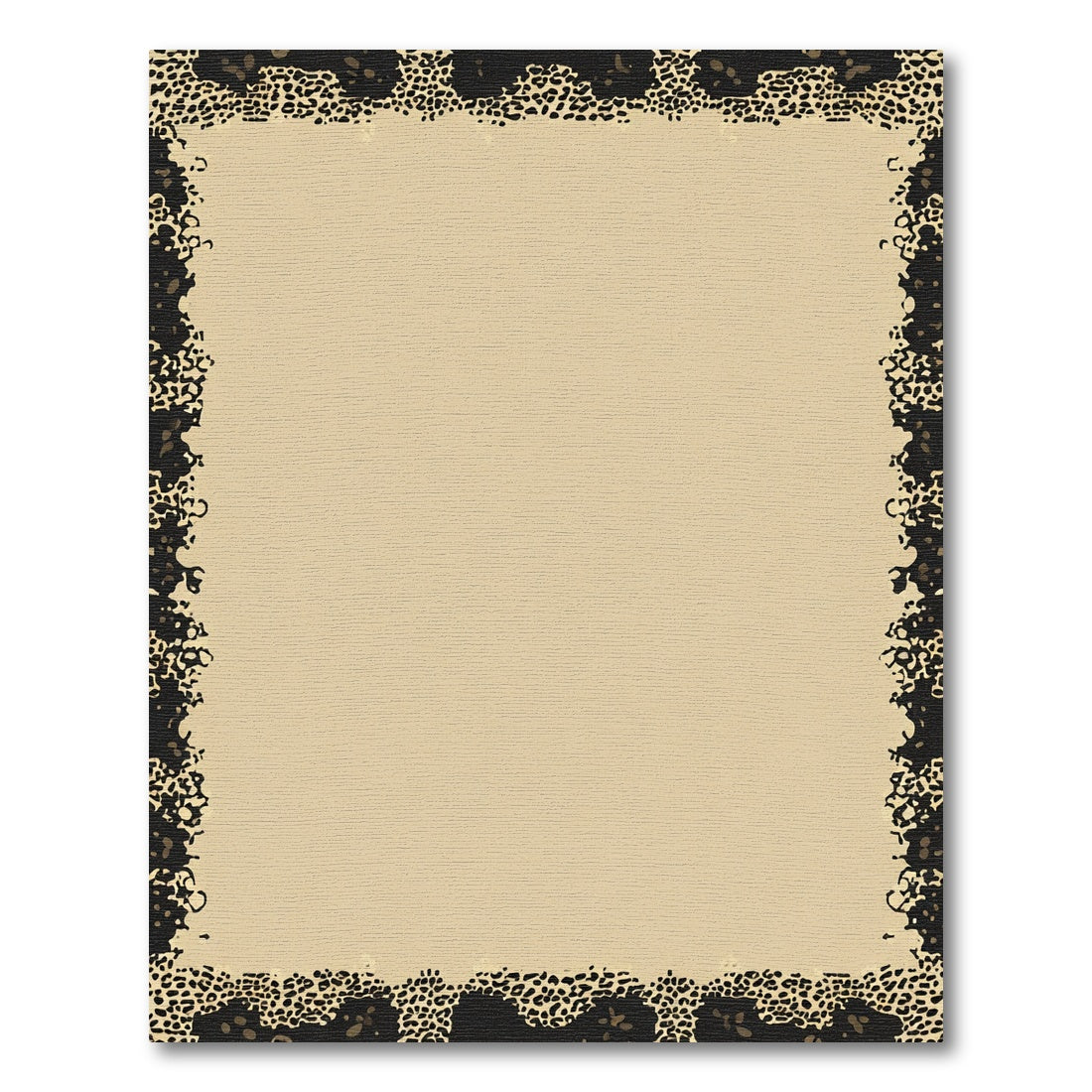 Tan Leopard Animal Print Border Rug