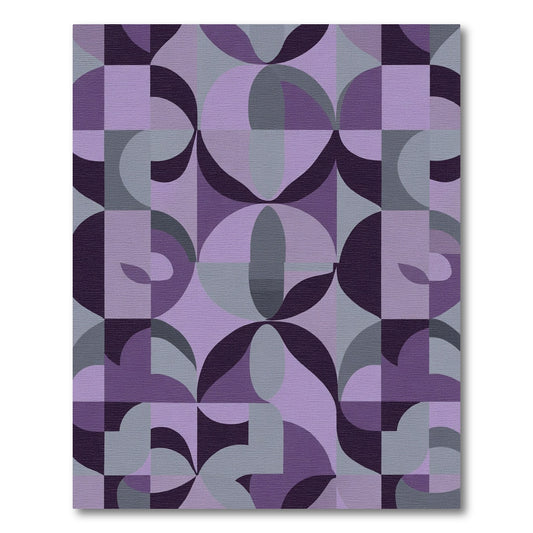 Purple And Gray Geometric Curves Rug
