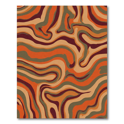 Retro Swirl Orange Earth Tones Rug
