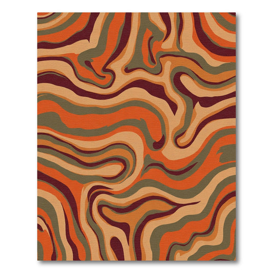 Retro Swirl Orange Earth Tones Rug