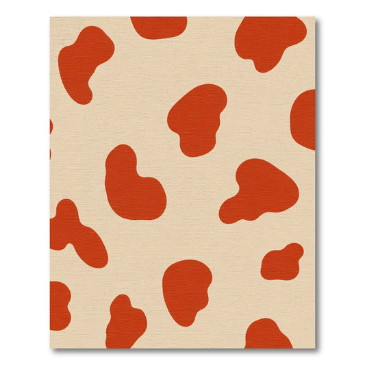 Crimson Blobs Contemporary Organic Rug