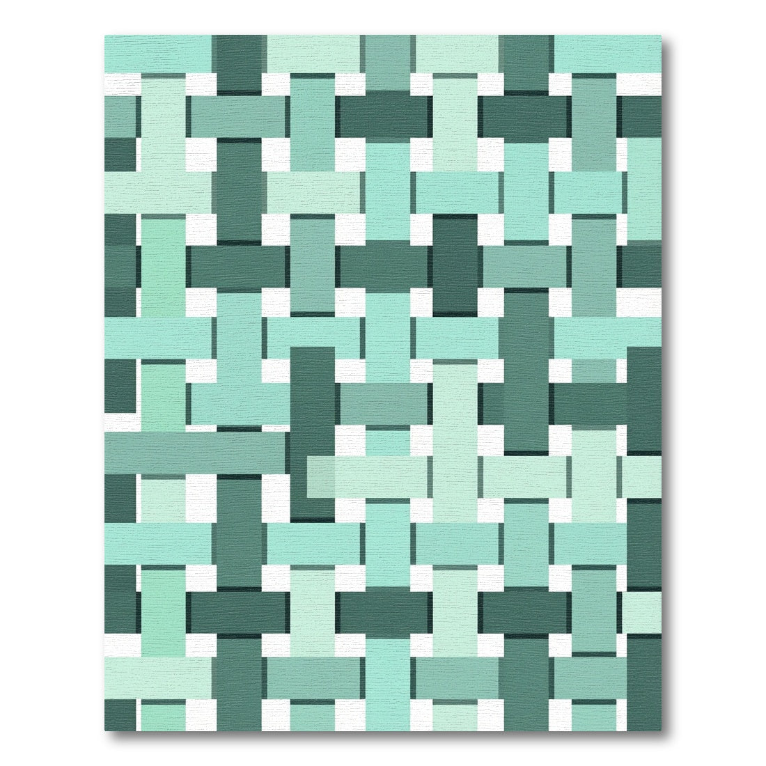 Sage Teal Overlapping Woven Geometric Rug