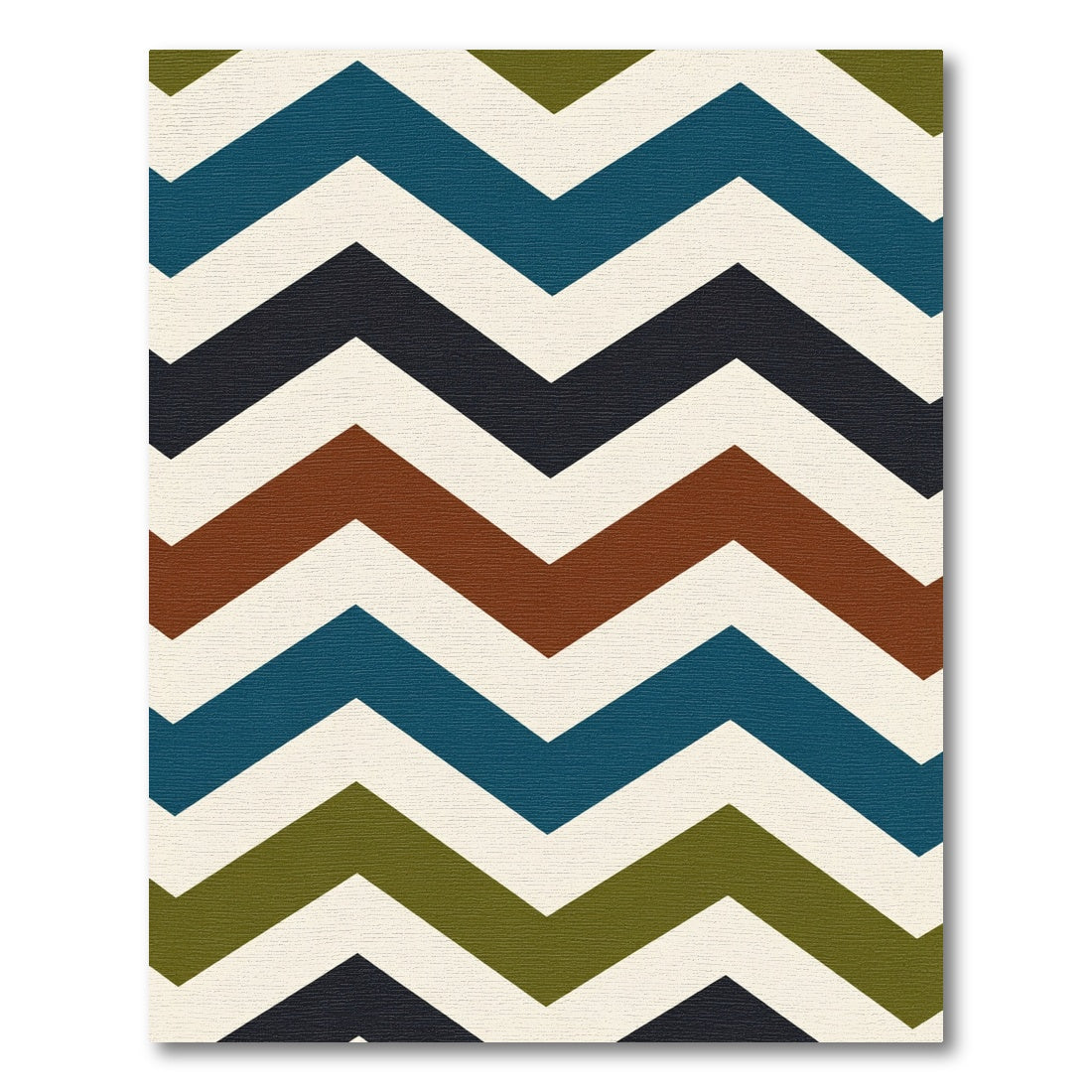 Bold Earthy Tones Chevron Zigzag Rug