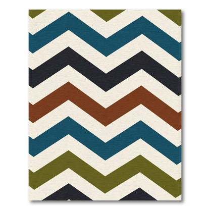 Bold Earthy Tones Chevron Zigzag Rug