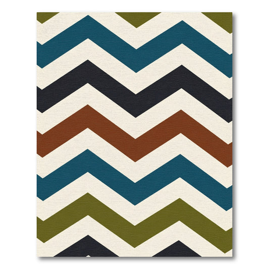 Bold Earthy Tones Chevron Zigzag Rug