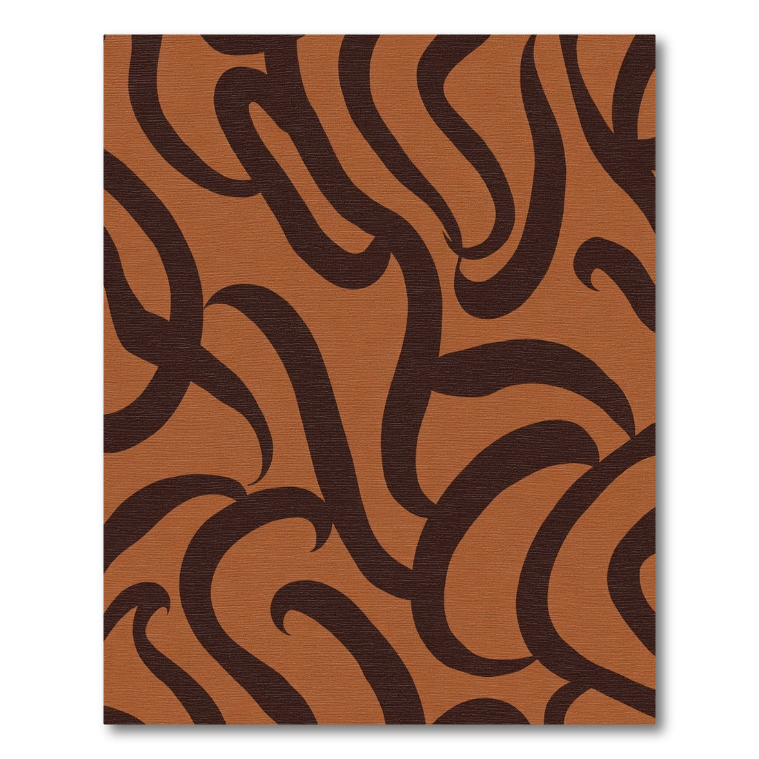 Earthy Brown Abstract Swirl Rug
