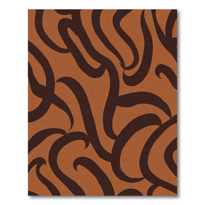 Earthy Brown Abstract Swirl Rug