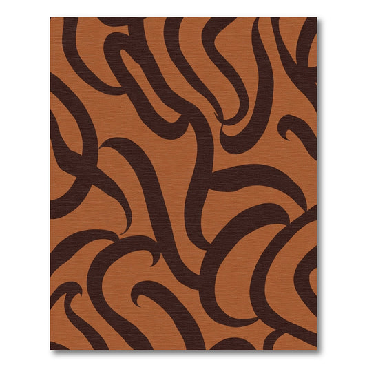 Earthy Brown Abstract Swirl Rug