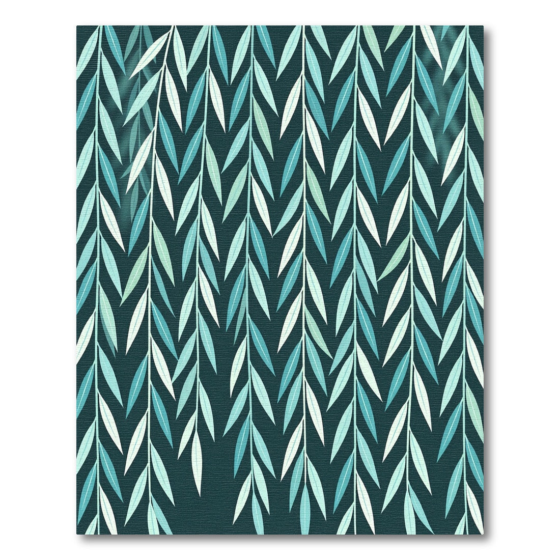 Teal Blue Willow Branch Cascade Rug