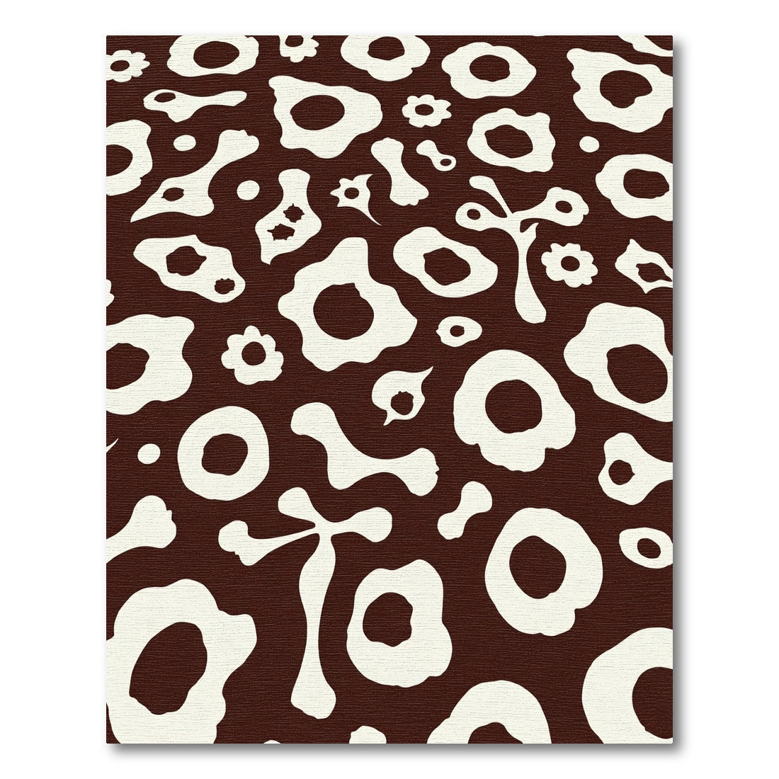 Brown Cream Organic Blob Pattern Rug