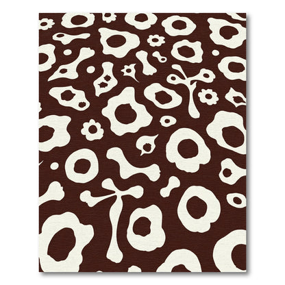 Brown Cream Organic Blob Pattern Rug
