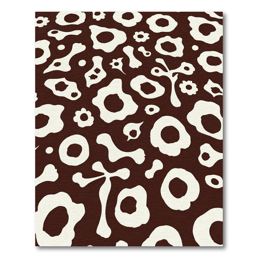 Brown Cream Organic Blob Pattern Rug