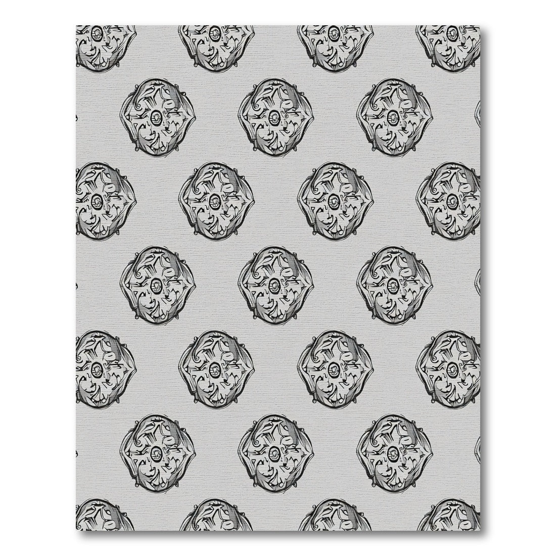 Monochromatic Silver Orb medallion Rug