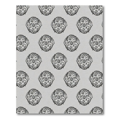 Monochromatic Silver Orb medallion Rug