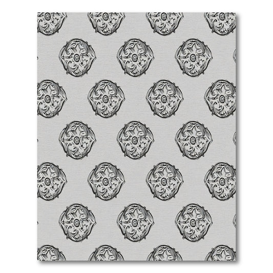 Monochromatic Silver Orb medallion Rug
