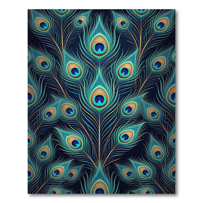 Teal Blue Golden Peacock Feather Spread Rug