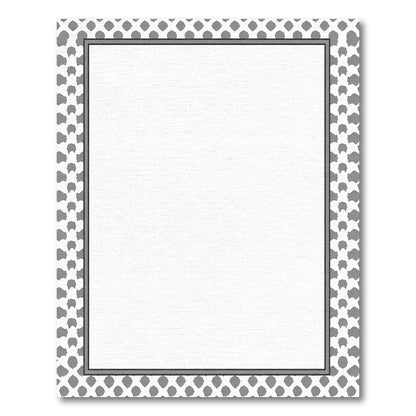 Modern Gray Scale Repeating Shape Border Rug