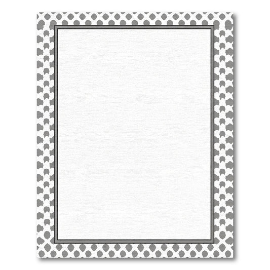 Modern Gray Scale Repeating Shape Border Rug