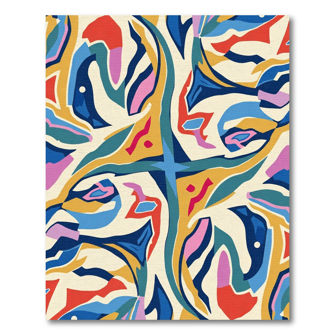 Vibrant Abstract Collage Multi Color Rug