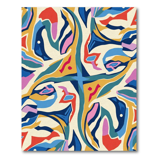 Vibrant Abstract Collage Multi Color Rug