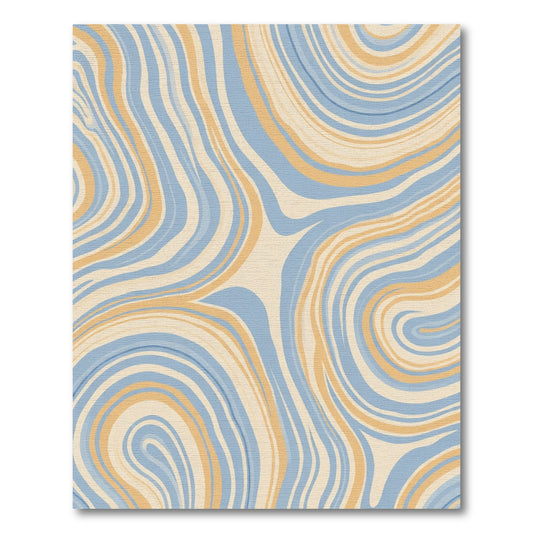 Pale Blue Beige Swirling Marble Rug