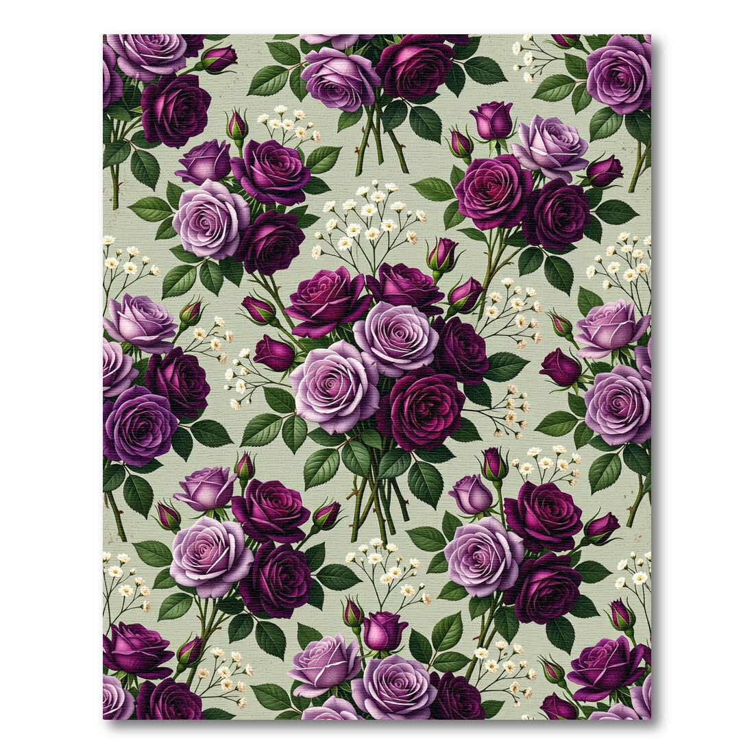Rich Purple Rose Bouquet Garden Rug