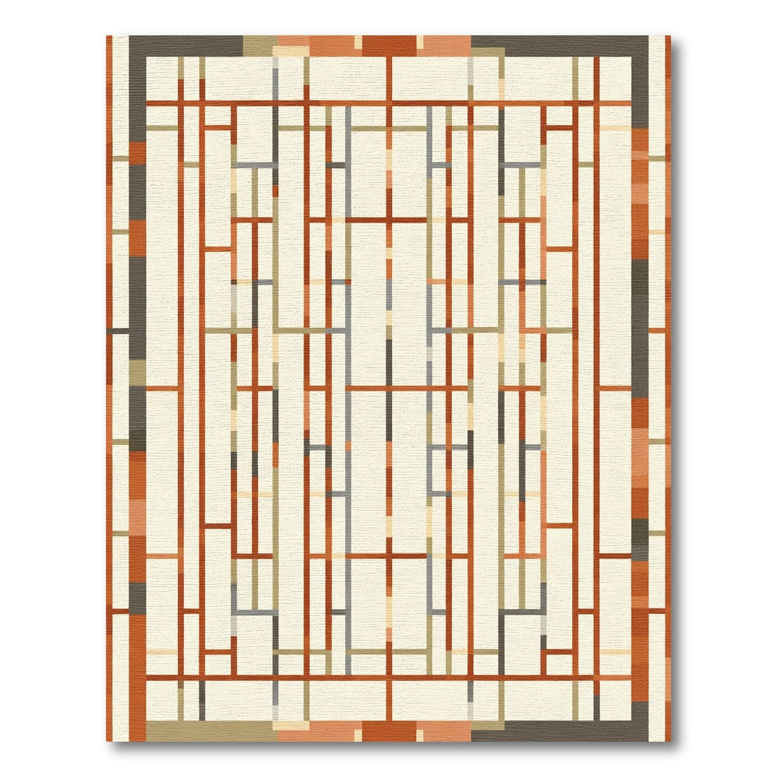 Modern Ochre Geometric Lattice Rug