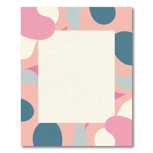 Soft Pink Blue Abstract Organic Shapes Rug