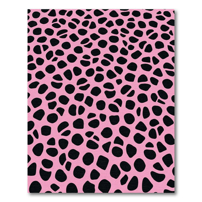Pink Black Abstract Spot Rug