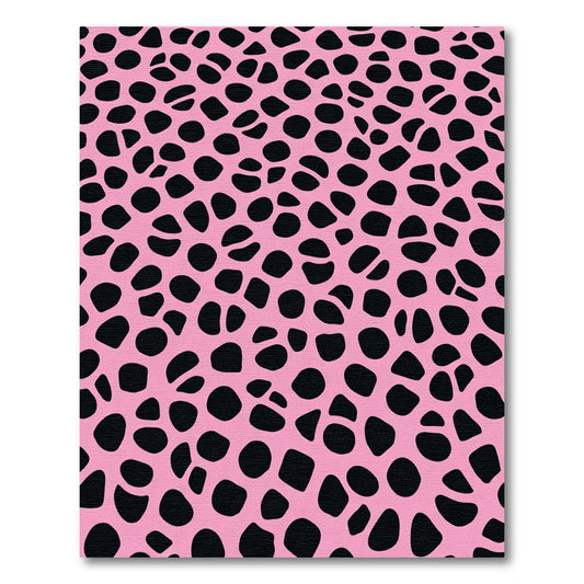 Pink Black Abstract Spot Rug