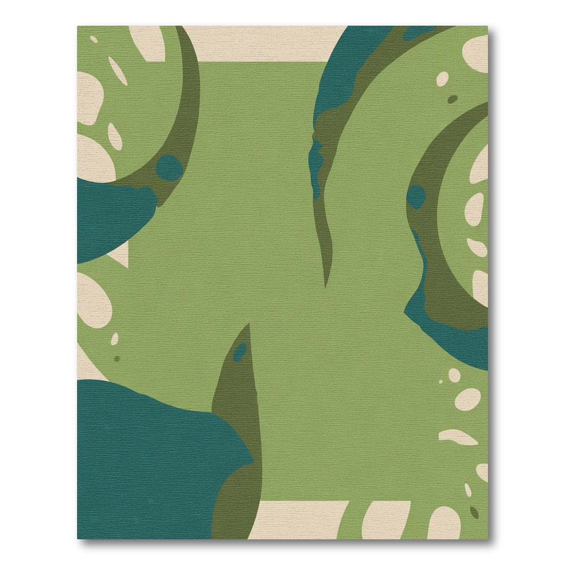 Green Abstract Organic Shapes Rug