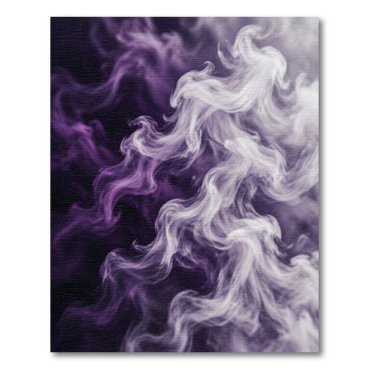 Ethereal Violet White Swirling Smoke Rug