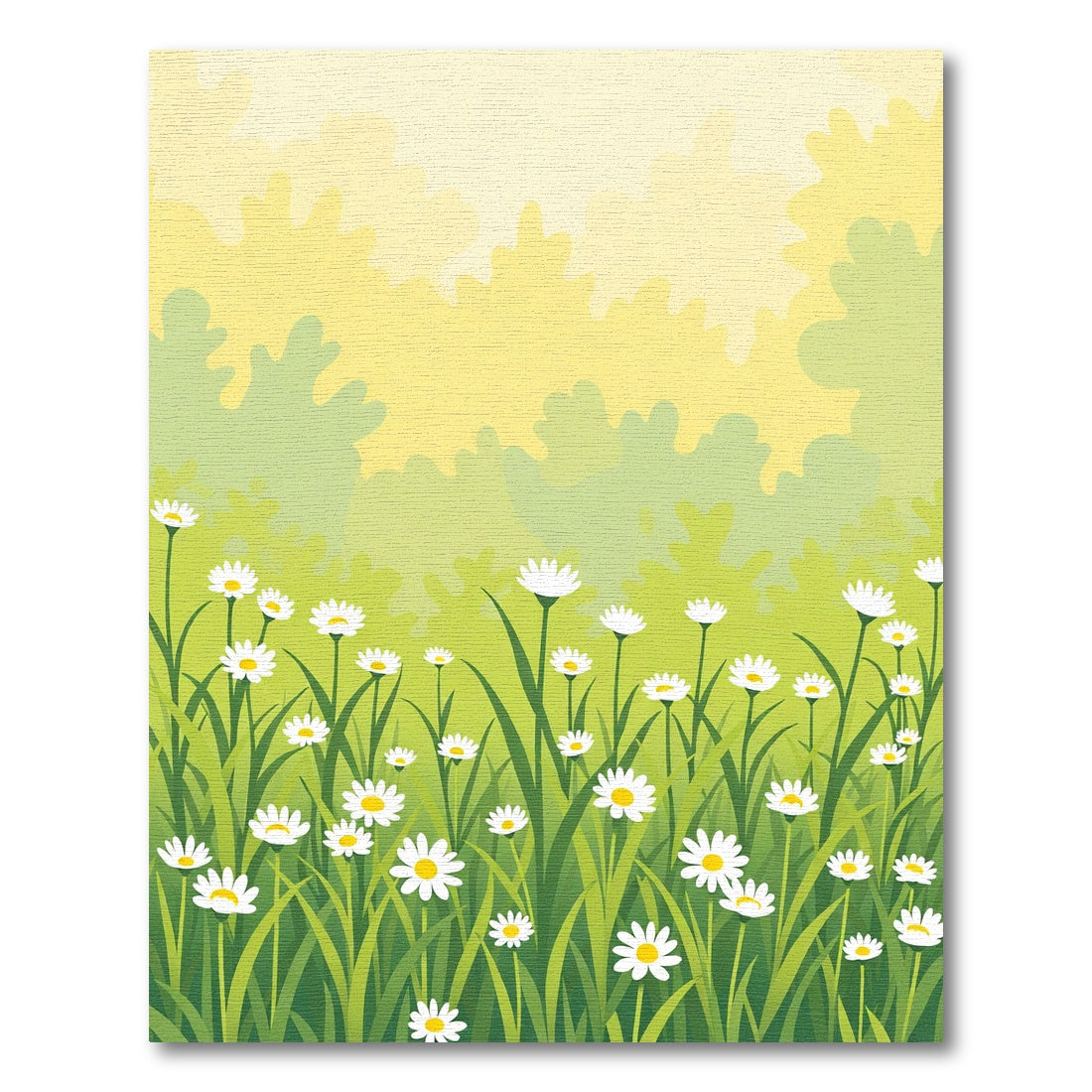 Charming White Daisy Meadow Garden Rug