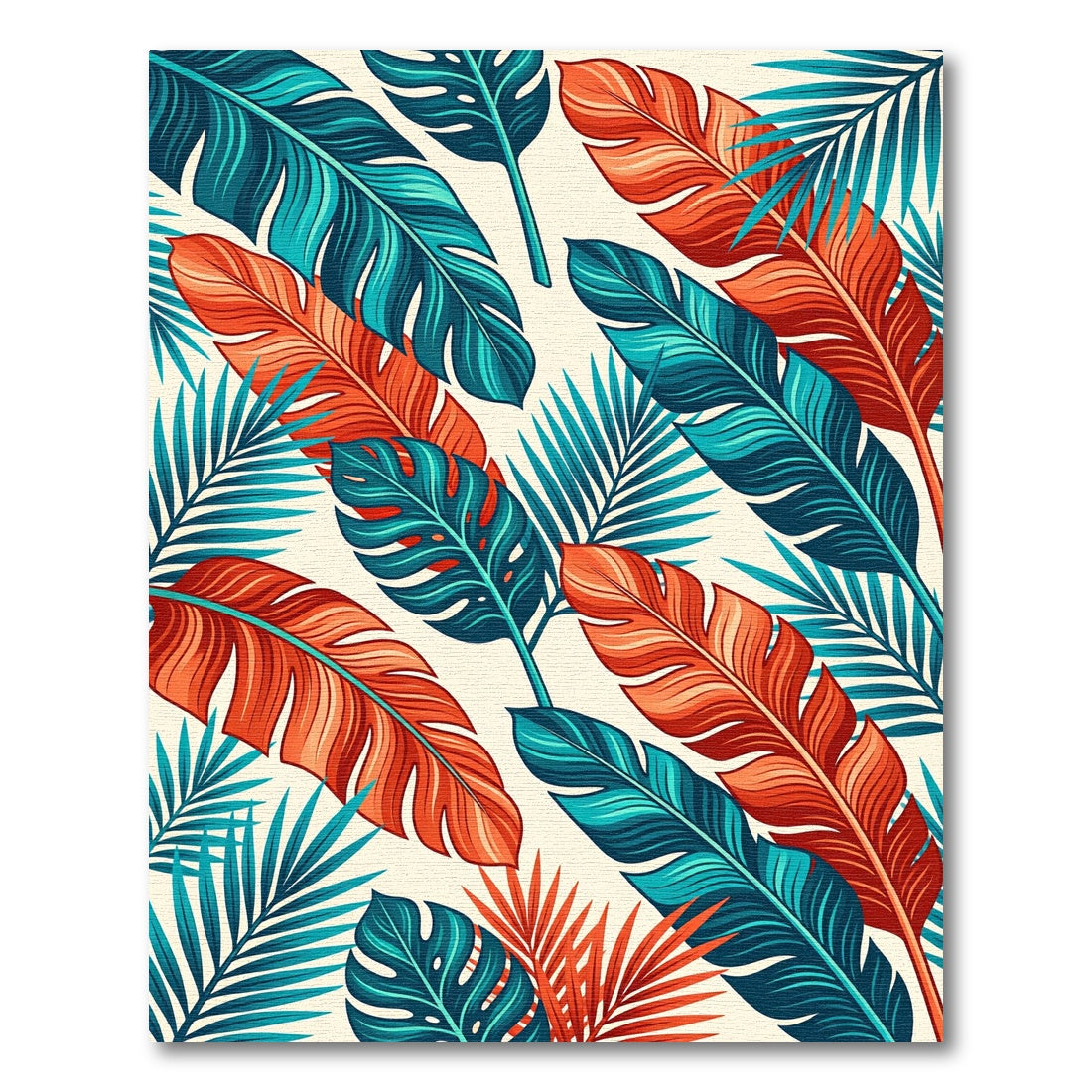 Vibrant Tropical Leaf Botanical Palm Rug