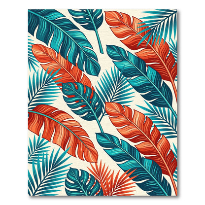 Vibrant Tropical Leaf Botanical Palm Rug