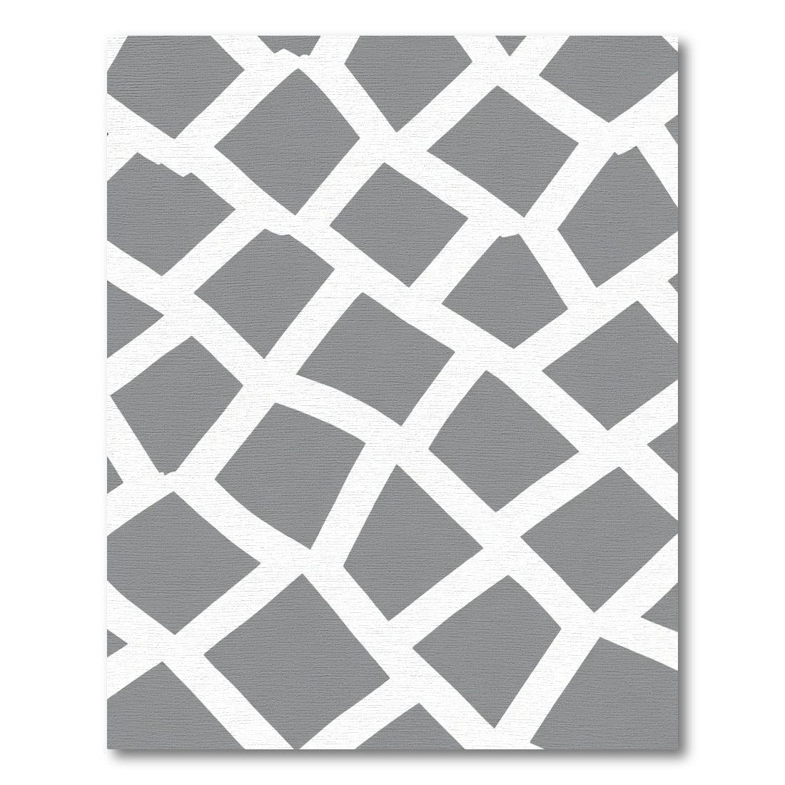 Gray White Intersecting Geo Tiles Rug
