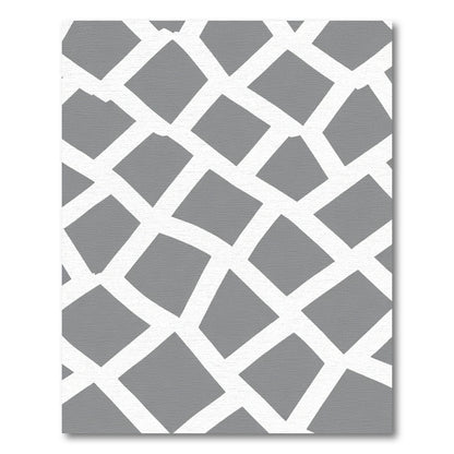 Gray White Intersecting Geo Tiles Rug