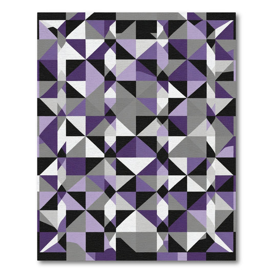Purple Gray White Geometric Fragment Rug