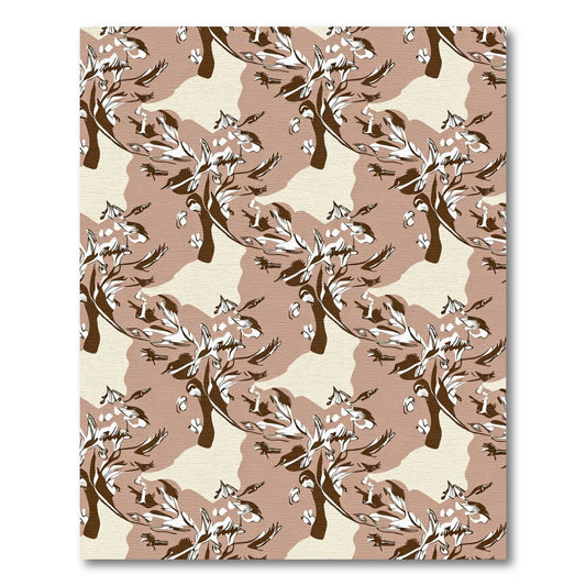 Sepia Tone Abstract Tree Birds Rug