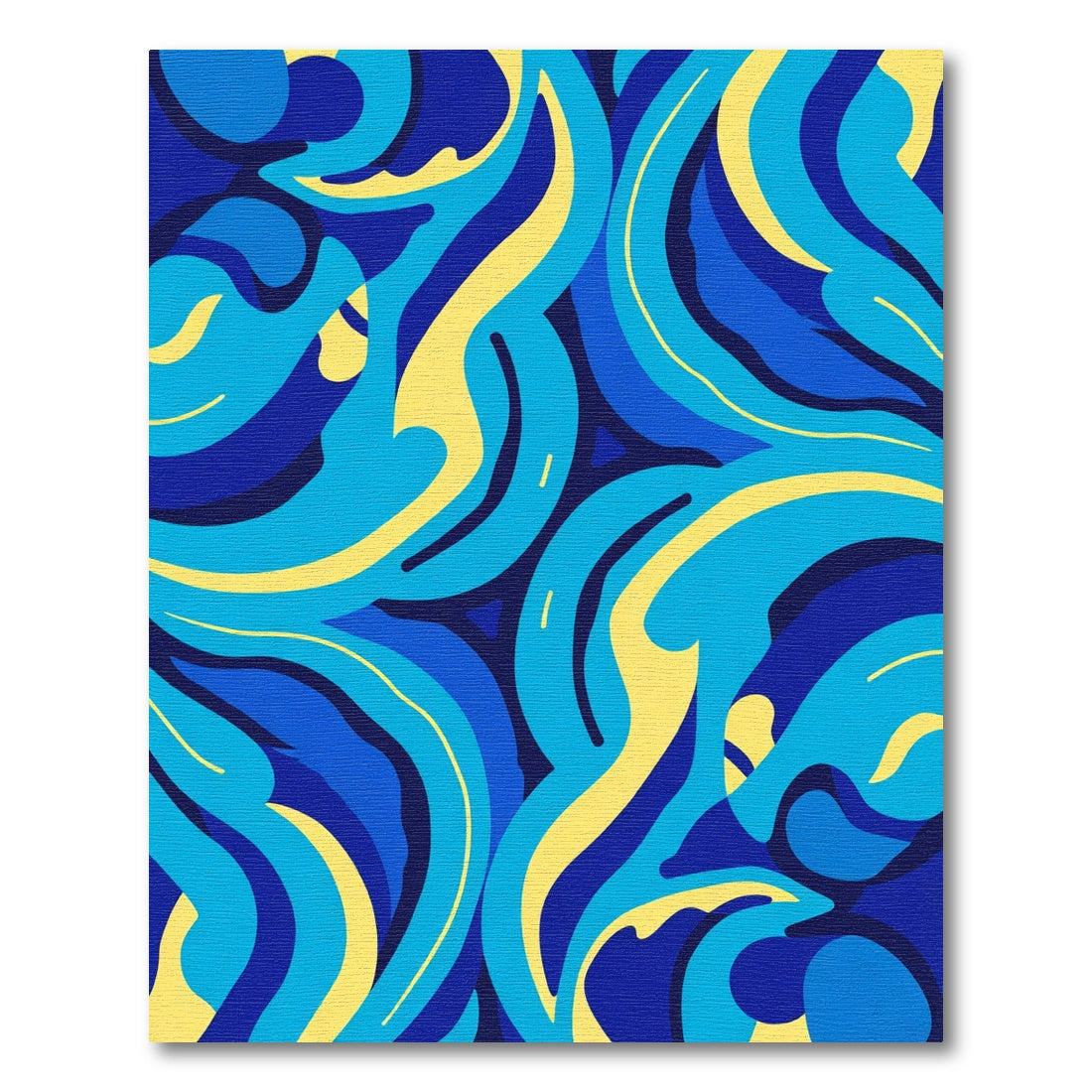 Abstract Blue Yellow Swirl Flow Rug