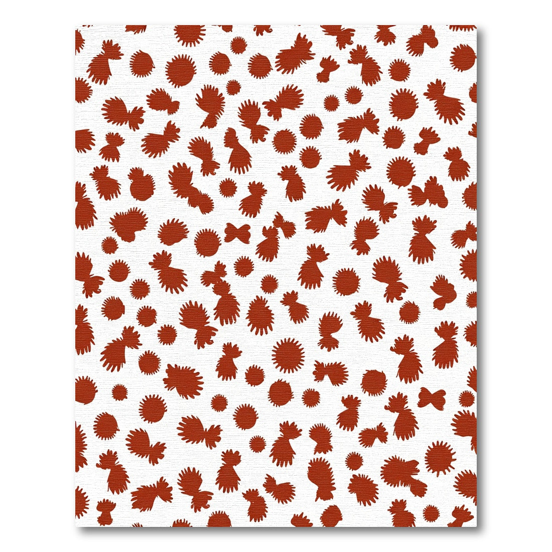 Terracotta Burst Scattered Organic Shapes Rug