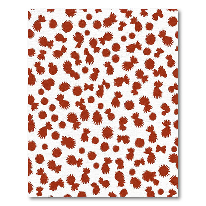 Terracotta Burst Scattered Organic Shapes Rug