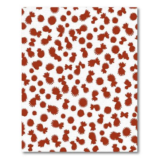 Terracotta Burst Scattered Organic Shapes Rug