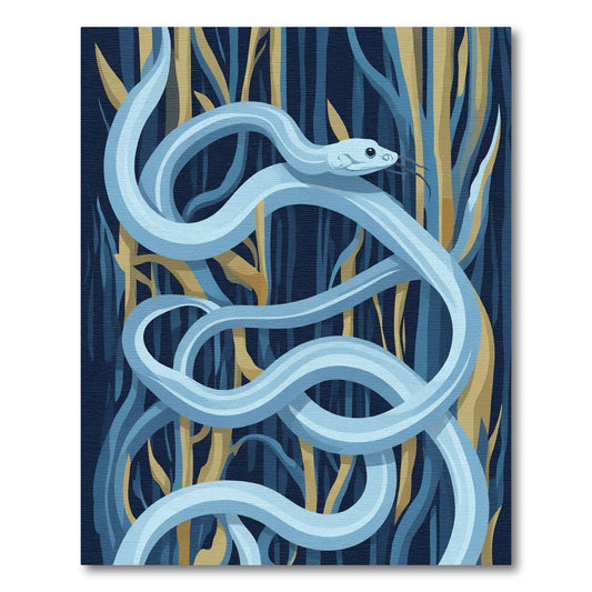 Serpentine Woodland Blue And Gold Rug