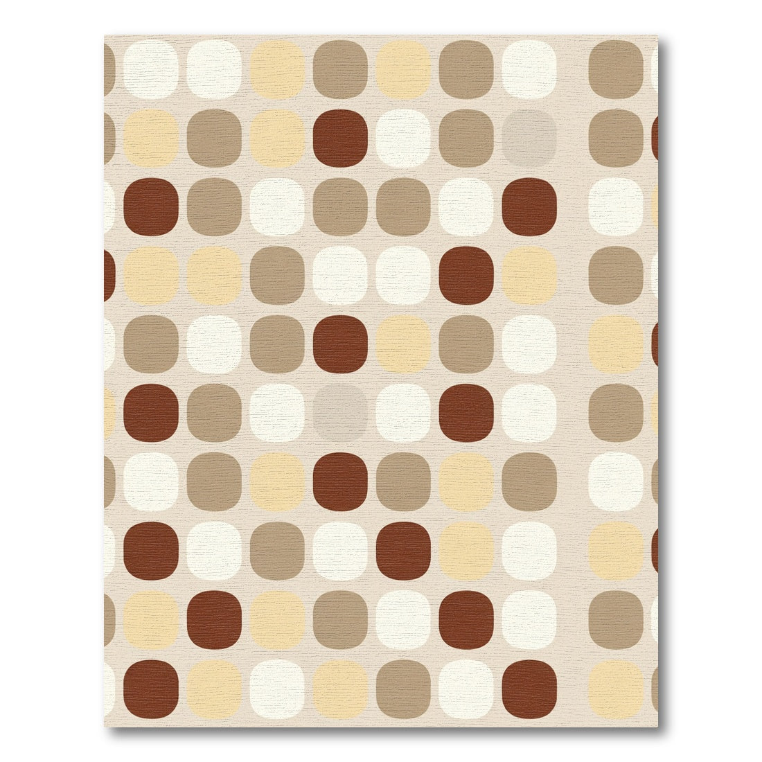 Earthy Tones Rounded Squares Pattern Rug