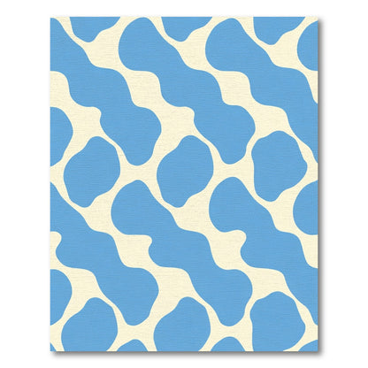 Abstract Blue Blob Organic Flow Rug