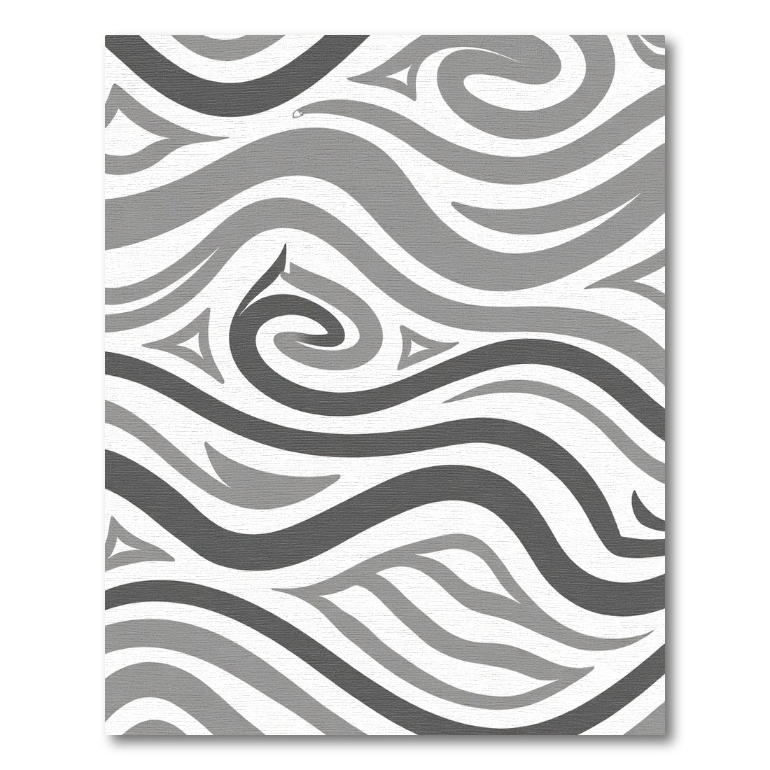 Monochromatic Abstract Swirl Wave Rug