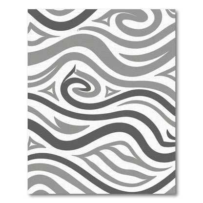 Monochromatic Abstract Swirl Wave Rug