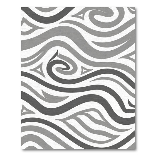 Monochromatic Abstract Swirl Wave Rug