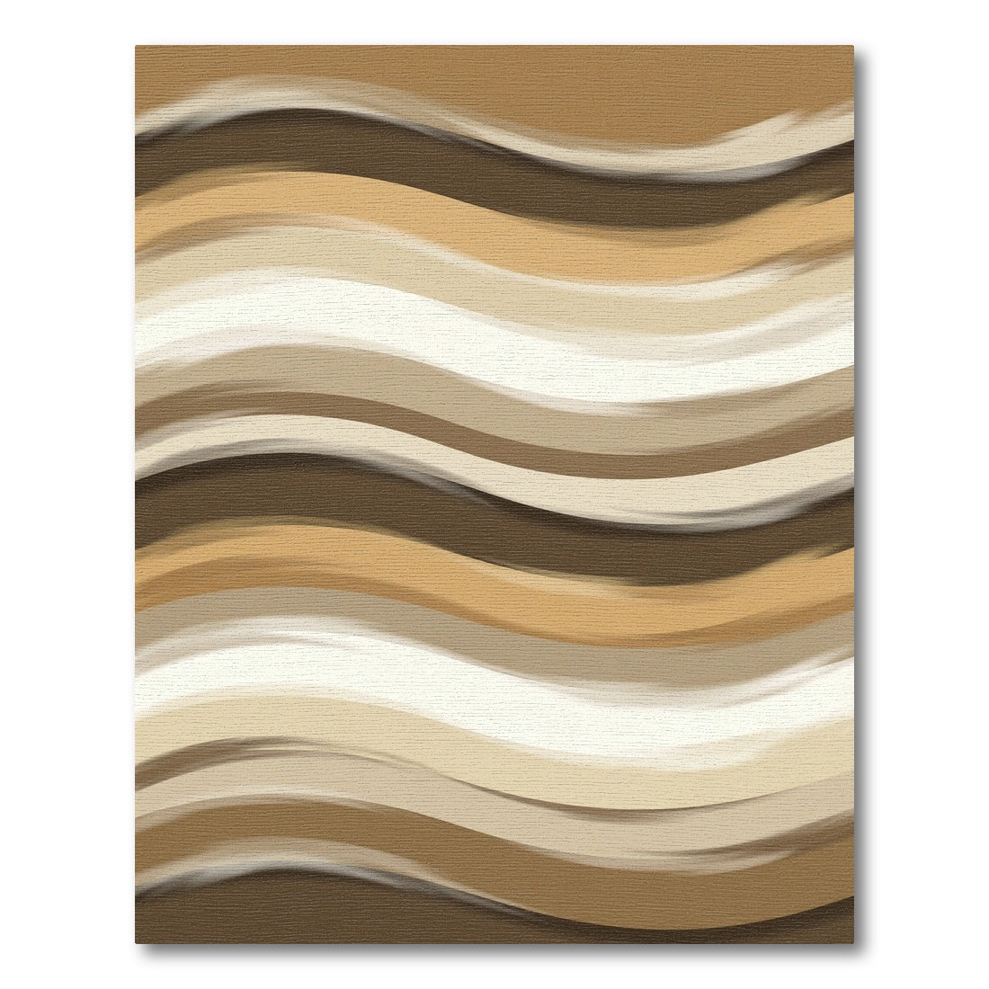 Modern Wavy Earth Tone Striped Rug